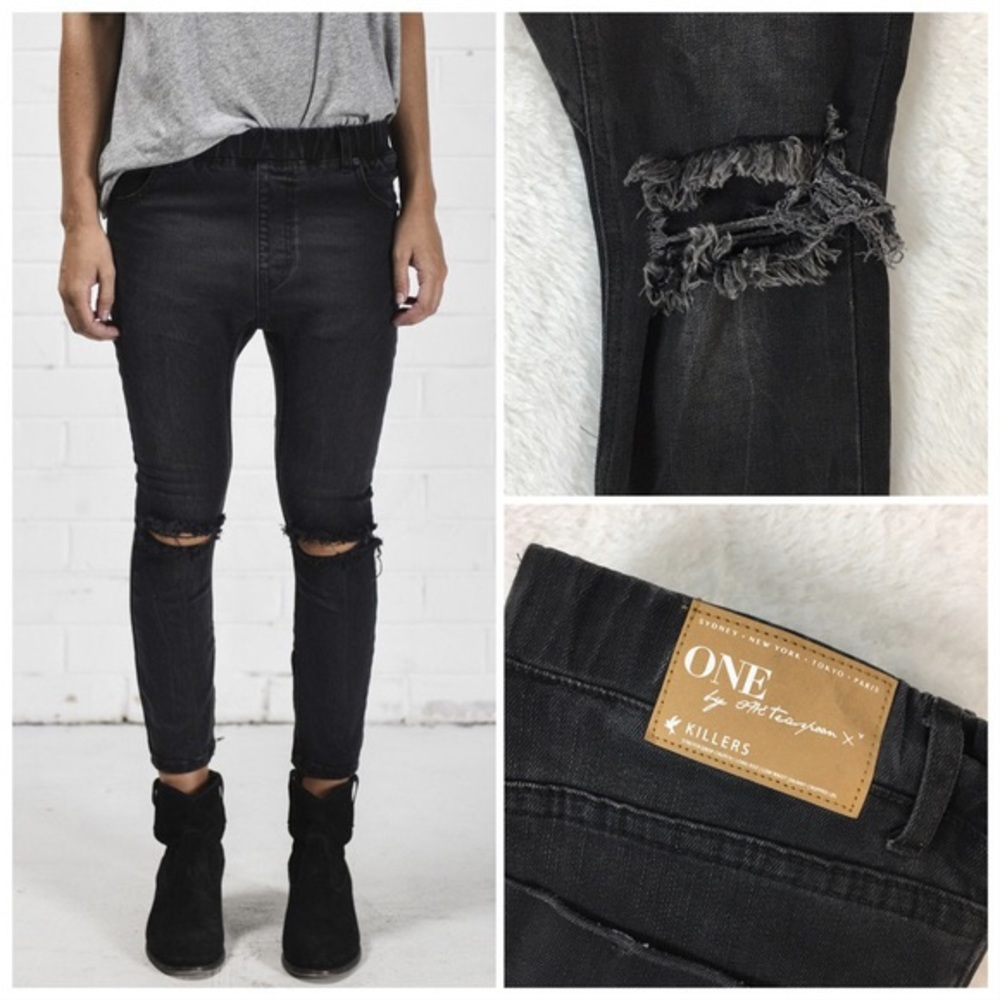 One Teaspoon Killer Jogger Distressed Denim